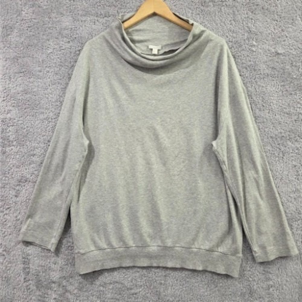 COS Pullover Sweatshirt Womens Large Gray Cowl Neck Oversized Relaxed Minimalist